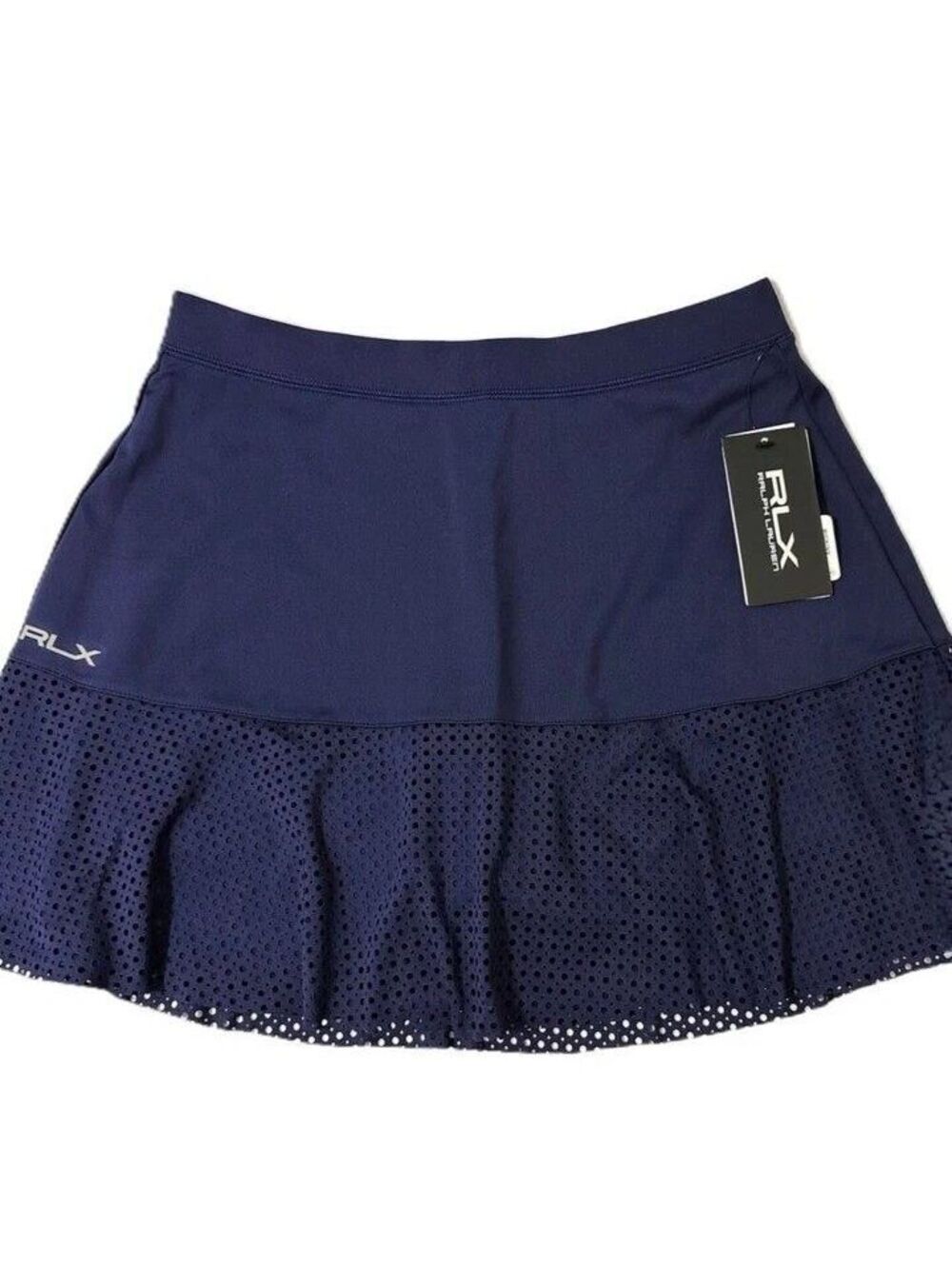 Ralph Lauren RLX Golf / Tennis Eyelet-Panel Skirt "Navy" Women's XS | NWT
